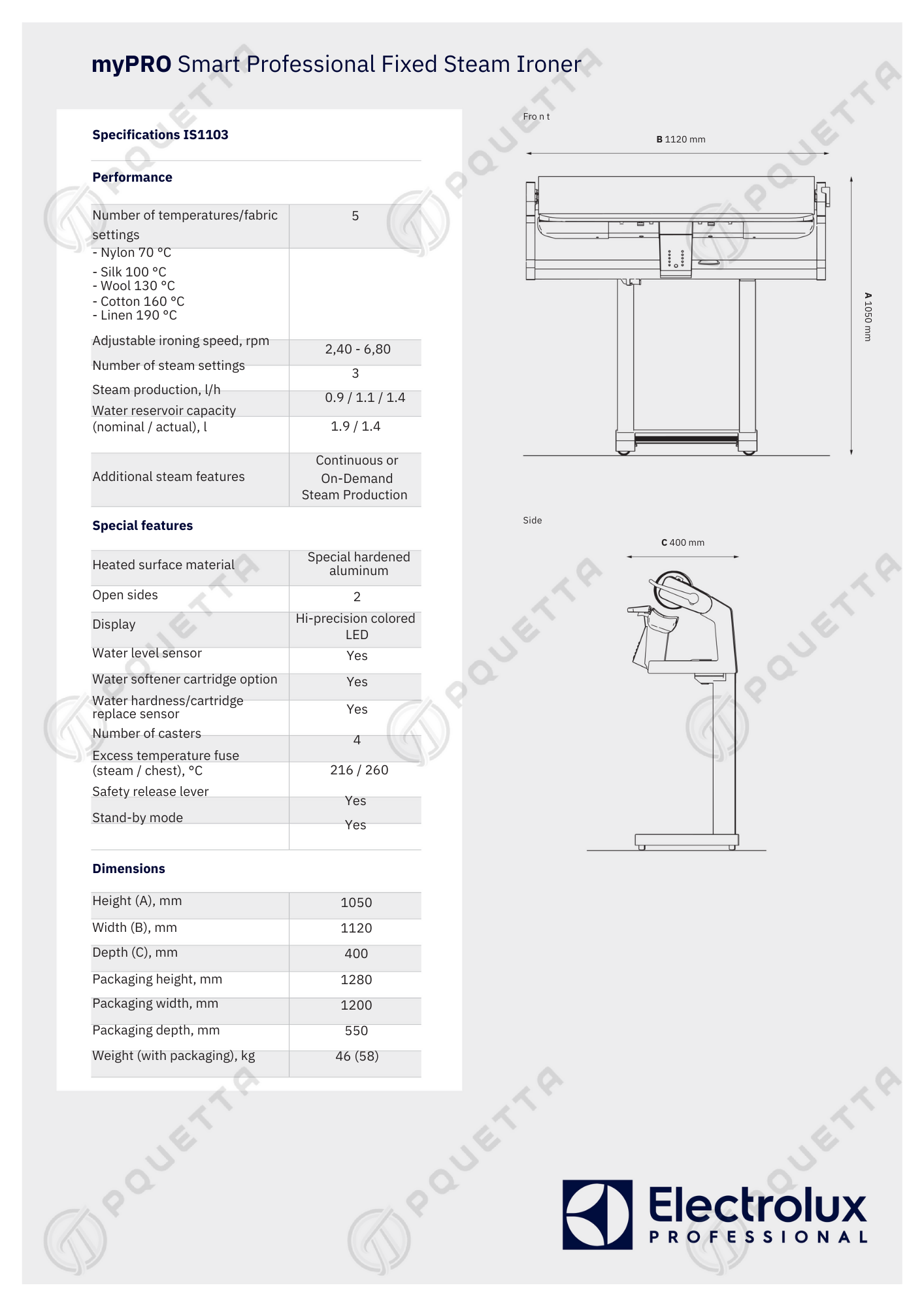 PDS_myPRO_Fixed ironer_IS1103_EN 2