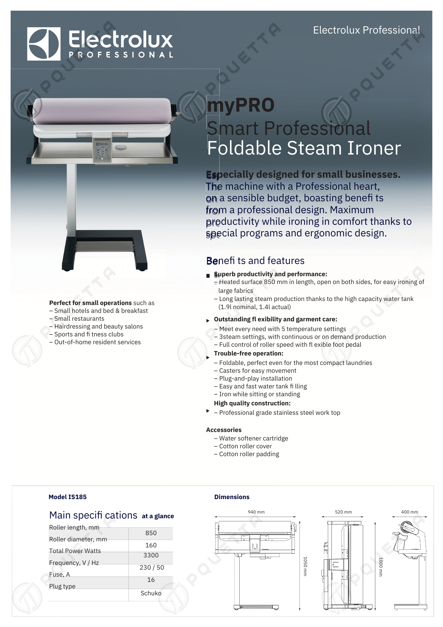 PDS_myPRO_Foldable ironer_IS185_EN 1-1