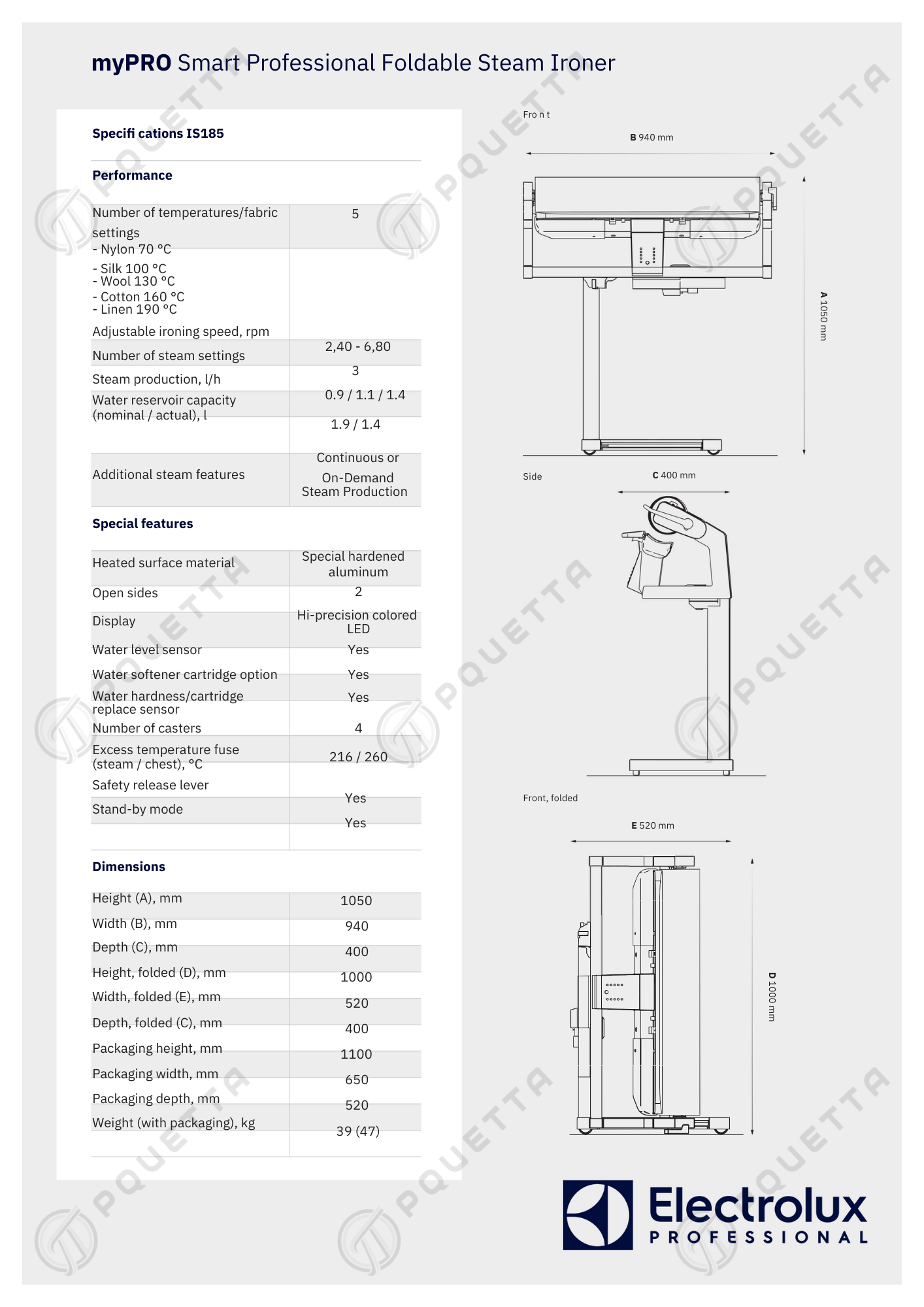 PDS_myPRO_Foldable ironer_IS185_EN 2-1