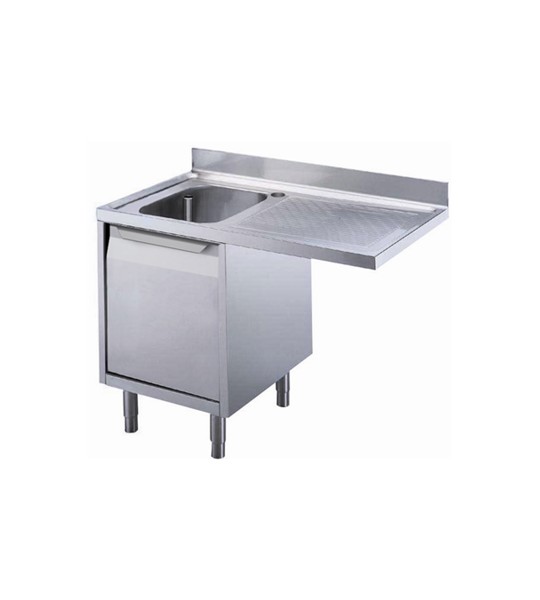 Standard Preparation 1200 mm Cupboard Sink for Dishwasher with 1 Bowl & Right Drainer